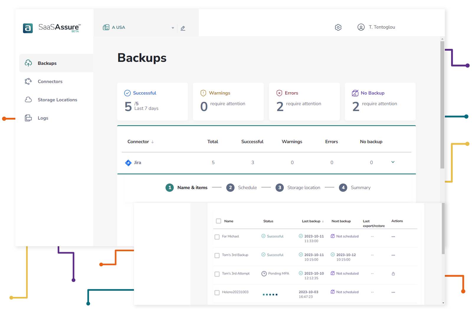 scheduling automatic backups